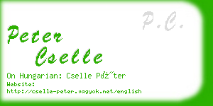 peter cselle business card